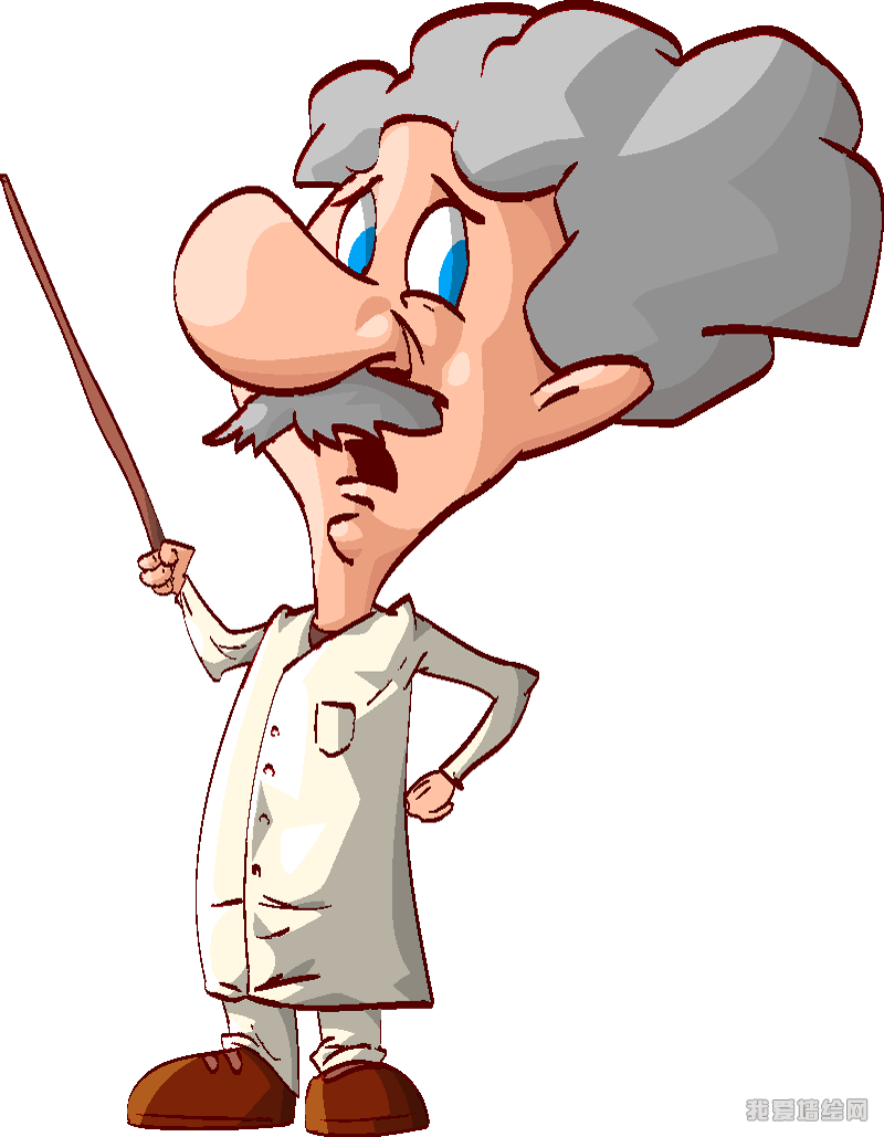 正在做演讲的白发老人矢量素材教授讲师白发老人卡通人物 .