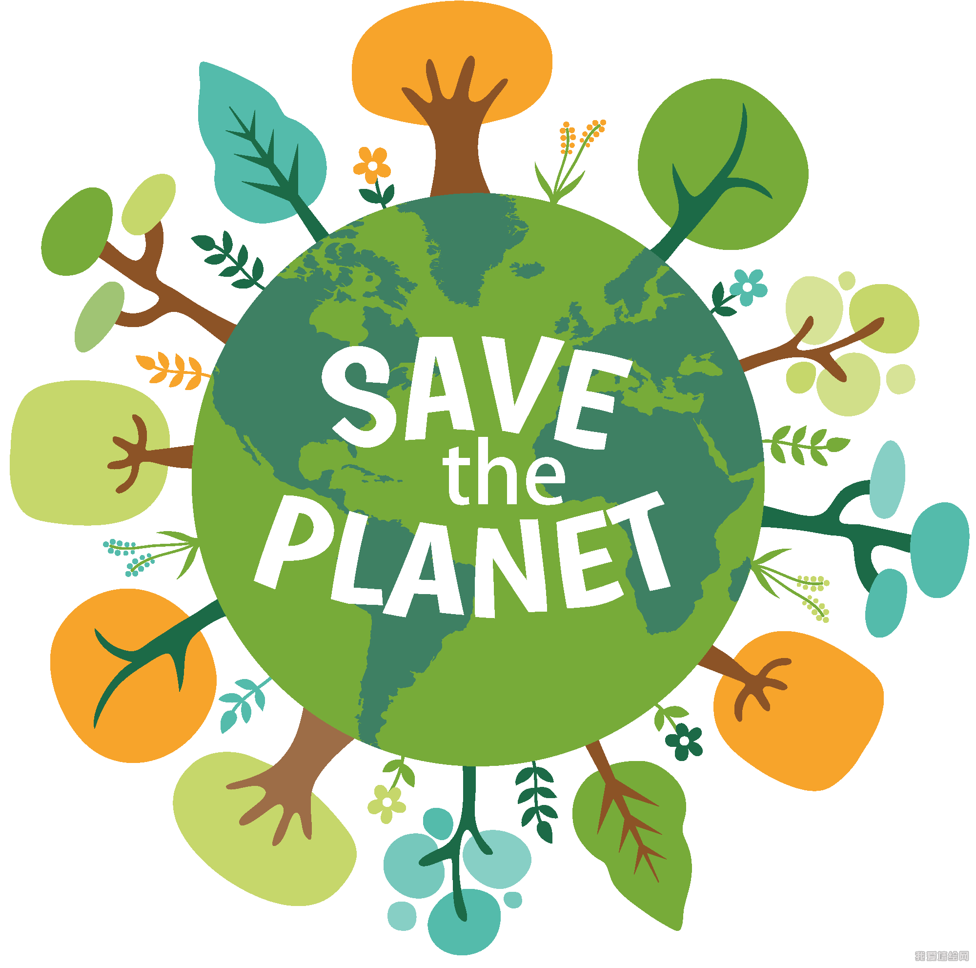 插画 公益广告 地球 呵护 树苗 苗子 泥土 生长 成长 保护 低碳环保